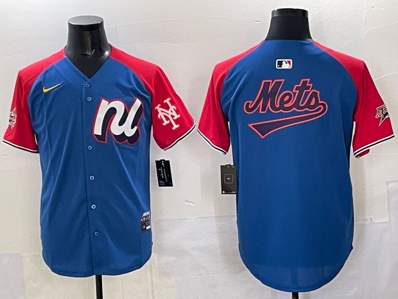 Men New York Mets Blank Blue All star 2025 Nike MLB Jersey style 06